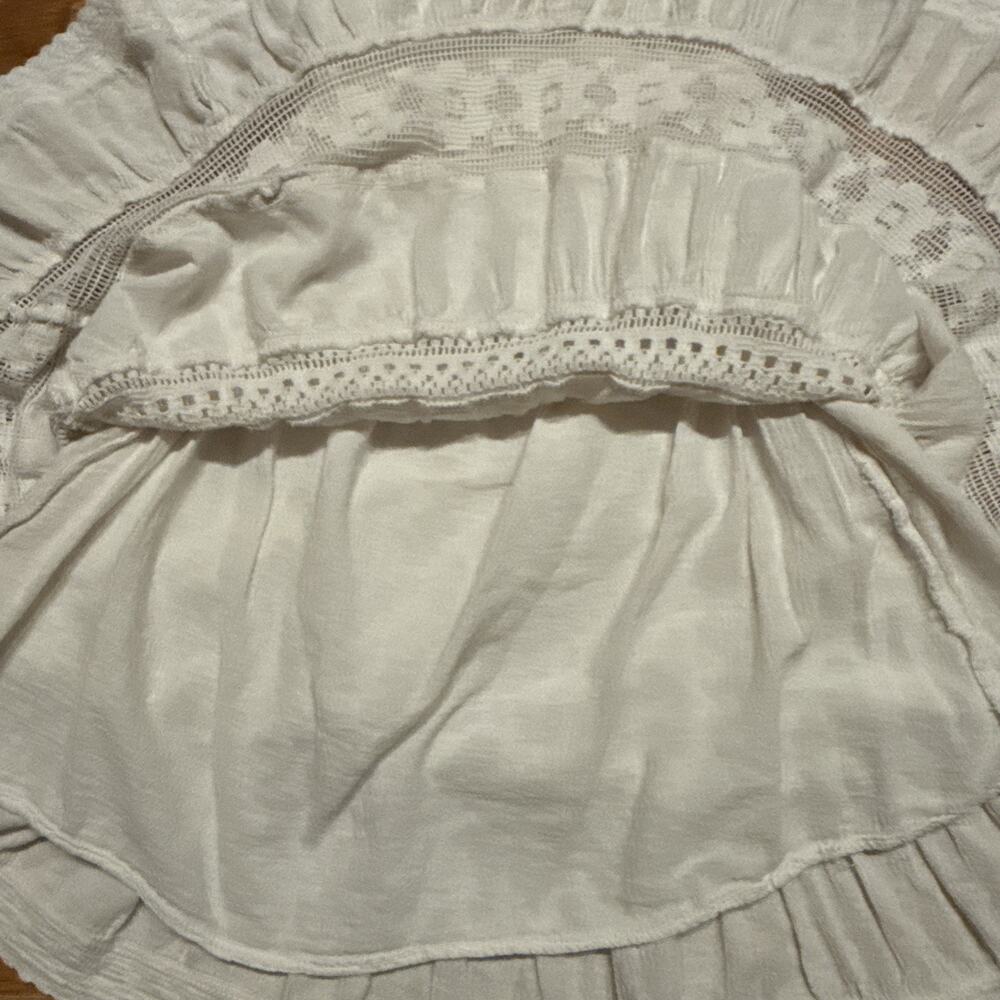 Scully Women's Cantina Spaghetti Strap Short Dress White Lace Boho Western SMALL - Picture 7 of 12